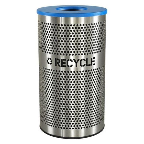 Ex-Cell Kaiser 33 gal Waste Receptacle, Blue, Stainless Steel VCR-33 PERF SS